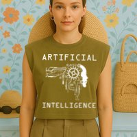 AI Developer Gift Artificial Brain Artificial Intelligence Garment-Dyed Women's Muscle Tee