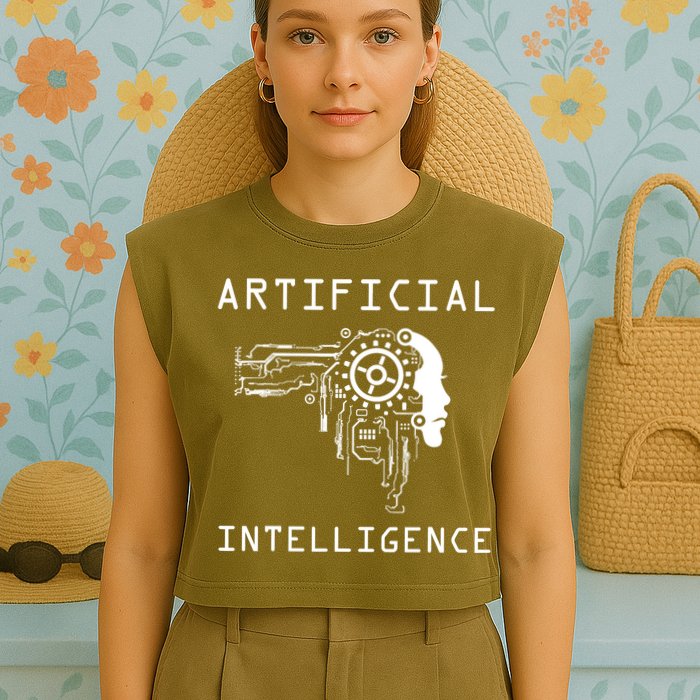 AI Developer Gift Artificial Brain Artificial Intelligence Garment-Dyed Women's Muscle Tee