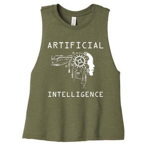 AI Developer Gift Artificial Brain Artificial Intelligence Women's Racerback Cropped Tank