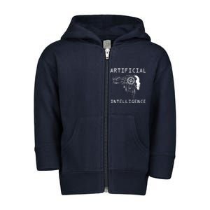 AI Developer Gift Artificial Brain Artificial Intelligence Toddler Zip Fleece Hoodie