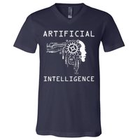 AI Developer Gift Artificial Brain Artificial Intelligence V-Neck T-Shirt