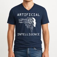 AI Developer Gift Artificial Brain Artificial Intelligence V-Neck T-Shirt