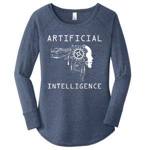 AI Developer Gift Artificial Brain Artificial Intelligence Women's Perfect Tri Tunic Long Sleeve Shirt