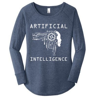 AI Developer Gift Artificial Brain Artificial Intelligence Women's Perfect Tri Tunic Long Sleeve Shirt
