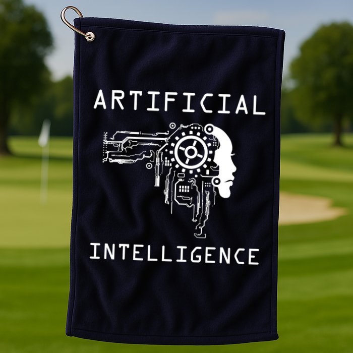 AI Developer Gift Artificial Brain Artificial Intelligence Golf Towel