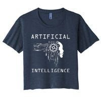 AI Developer Gift Artificial Brain Artificial Intelligence Women's Crop Top Tee