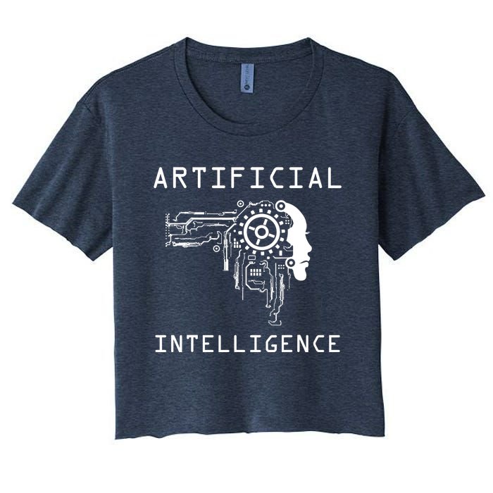 AI Developer Gift Artificial Brain Artificial Intelligence Women's Crop Top Tee