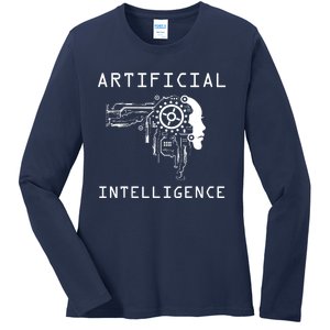 AI Developer Gift Artificial Brain Artificial Intelligence Ladies Long Sleeve Shirt