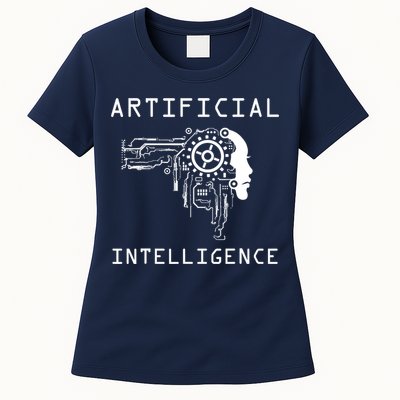 AI Developer Gift Artificial Brain Artificial Intelligence Womens T-Shirt