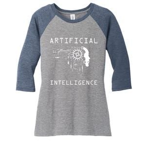 AI Developer Gift Artificial Brain Artificial Intelligence Women's Tri-Blend 3/4-Sleeve Raglan Shirt