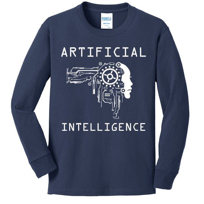 AI Developer Gift Artificial Brain Artificial Intelligence Kids Long Sleeve Shirt