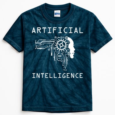 AI Developer Gift Artificial Brain Artificial Intelligence Kids Tie-Dye T-Shirt