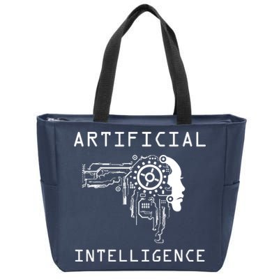 AI Developer Gift Artificial Brain Artificial Intelligence Zip Tote Bag