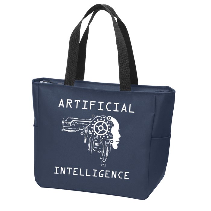 AI Developer Gift Artificial Brain Artificial Intelligence Zip Tote Bag