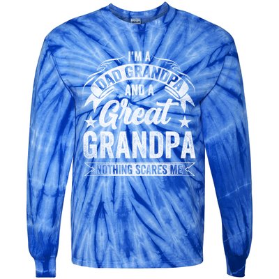 A Dad Grandpa And Great Grandpa Grandma Fatherhood Meaningful Gift Tie-Dye Long Sleeve Shirt