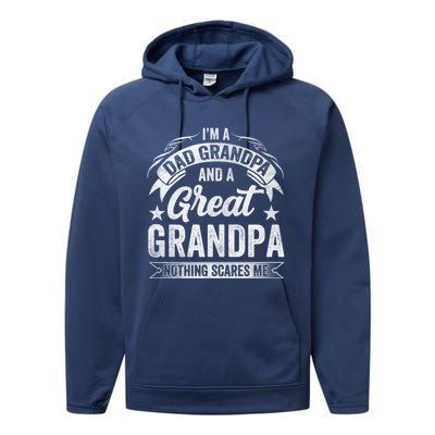 A Dad Grandpa And Great Grandpa Grandma Fatherhood Meaningful Gift Performance Fleece Hoodie