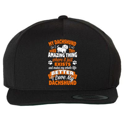 Amazing Dachshund Gift Wool Snapback Cap