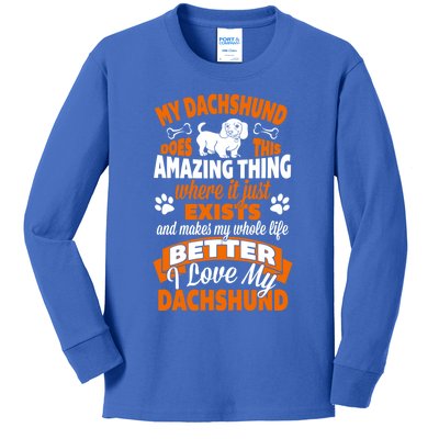 Amazing Dachshund Gift Kids Long Sleeve Shirt