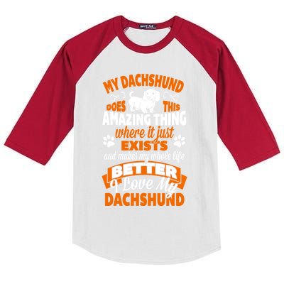 Amazing Dachshund Gift Kids Colorblock Raglan Jersey