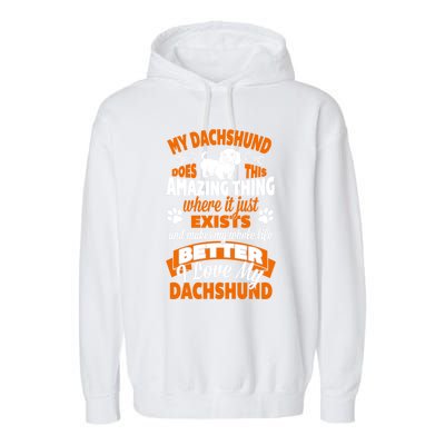 Amazing Dachshund Gift Garment-Dyed Fleece Hoodie