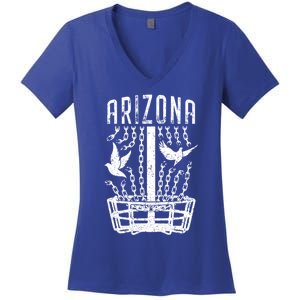 Arizona Disc Golf Player Breaking Chains Birdie Meaningful Gift Women's V-Neck T-Shirt