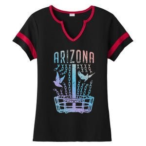 Arizona Disc Golf Player Breaking Chains Birdie Funny Gift Ladies Halftime Notch Neck Tee