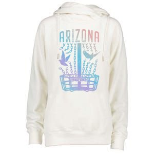 Arizona Disc Golf Player Breaking Chains Birdie Funny Gift Womens Funnel Neck Pullover Hood