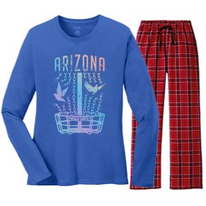 Arizona Disc Golf Player Breaking Chains Birdie Funny Gift Women's Long Sleeve Flannel Pajama Set 