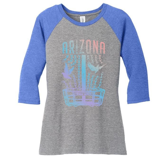 Arizona Disc Golf Player Breaking Chains Birdie Funny Gift Women's Tri-Blend 3/4-Sleeve Raglan Shirt