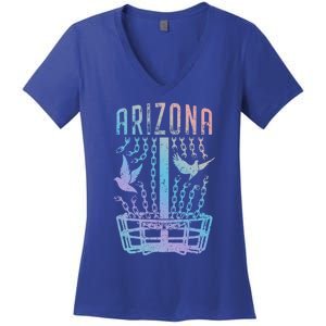 Arizona Disc Golf Player Breaking Chains Birdie Funny Gift Women's V-Neck T-Shirt