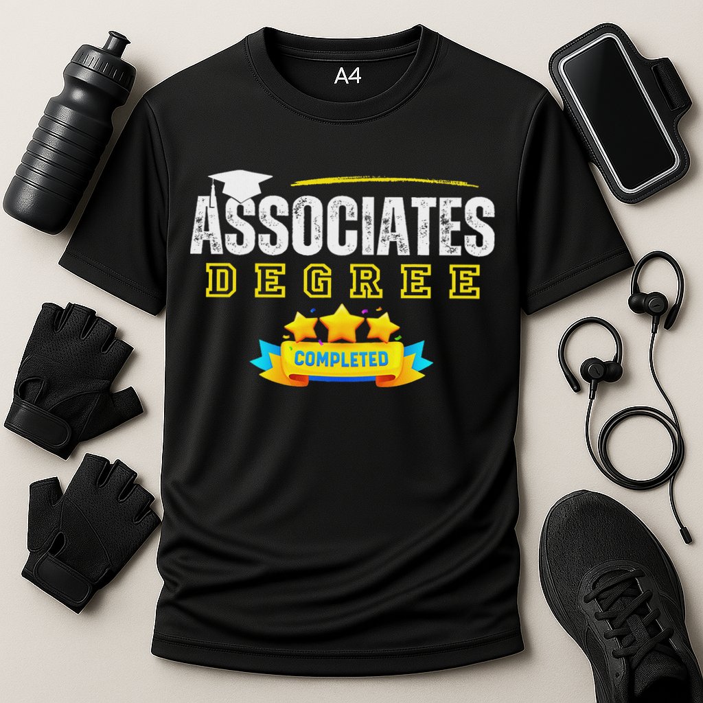 Associates Degree Graduation Senior Celebration Grad Party Cooling Performance Crew T-Shirt