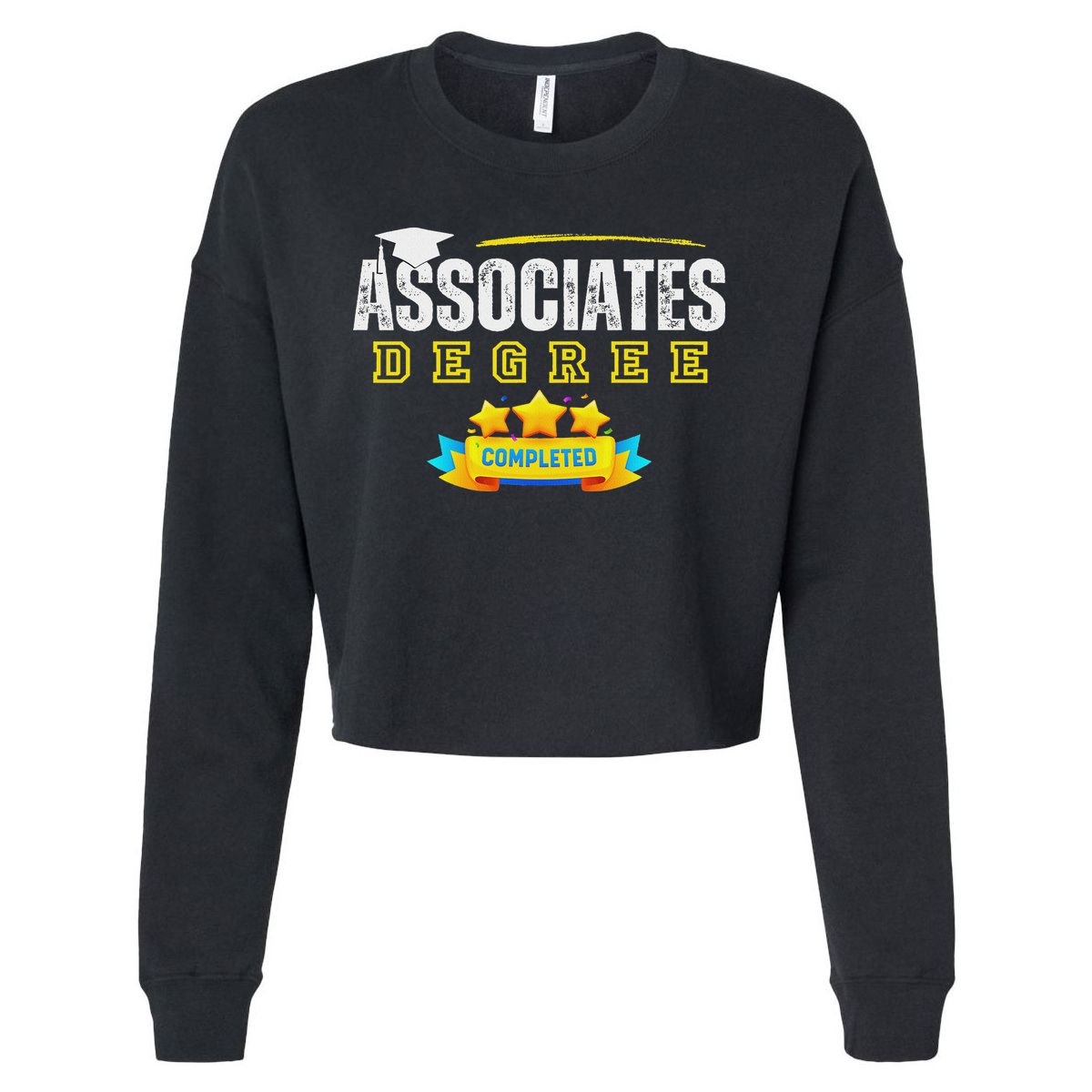 Associates Degree Graduation Senior Celebration Grad Party Cropped Pullover Crew