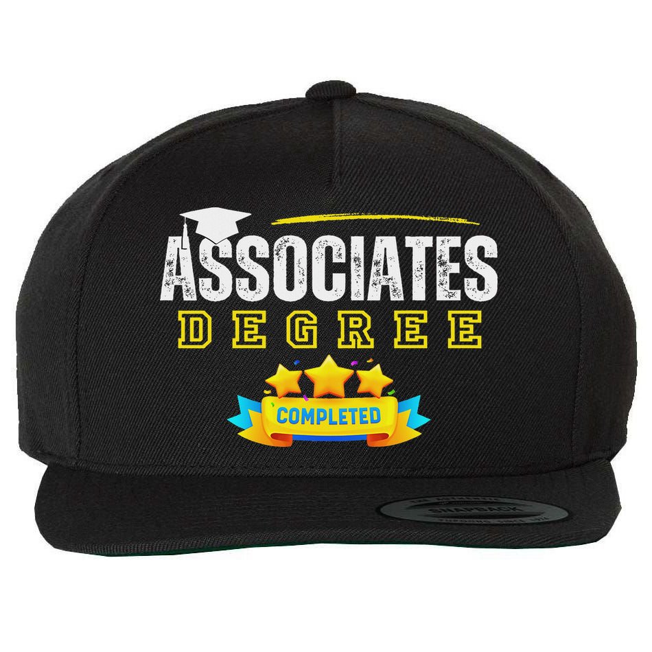 Associates Degree Graduation Senior Celebration Grad Party Wool Snapback Cap