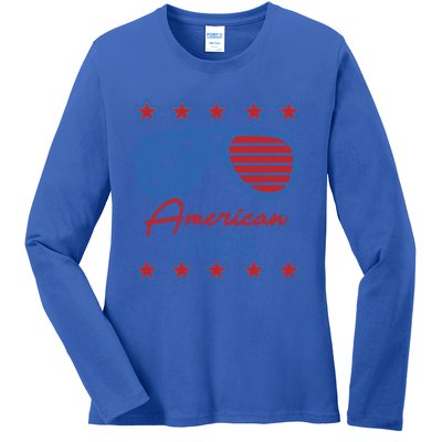 American Dude Gift 4th Of July Sunglasses Cute Gift Ladies Long Sleeve Shirt