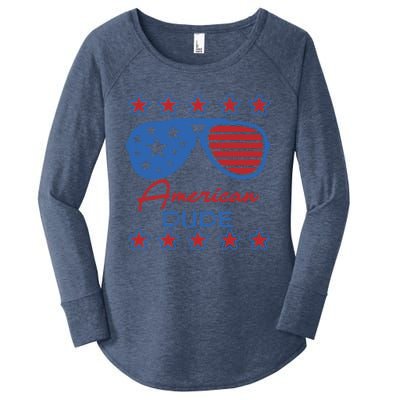 American Dude Gift 4th Of July Sunglasses Cute Gift Women's Perfect Tri Tunic Long Sleeve Shirt