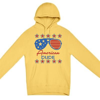 American Dude Great Gift 4th Of July Sunglasses Funny Gift Premium Pullover Hoodie