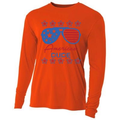 American Dude Great Gift 4th Of July Sunglasses Funny Gift Cooling Performance Long Sleeve Crew