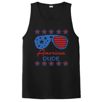 American Dude Great Gift 4th Of July Sunglasses Funny Gift PosiCharge Competitor Tank