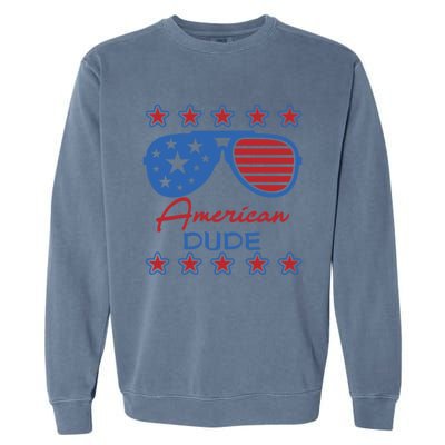 American Dude Great Gift 4th Of July Sunglasses Funny Gift Garment-Dyed Sweatshirt