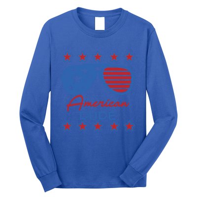 American Dude Great Gift 4th Of July Sunglasses Funny Gift Long Sleeve Shirt