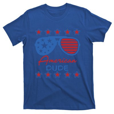 American Dude Great Gift 4th Of July Sunglasses Funny Gift T-Shirt