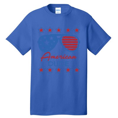 American Dude Great Gift 4th Of July Sunglasses Funny Gift Tall T-Shirt