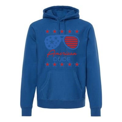 American Dude Great Gift 4th Of July Sunglasses Funny Gift Premium Hoodie