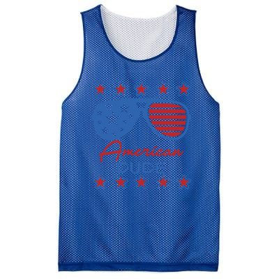 American Dude Great Gift 4th Of July Sunglasses Funny Gift Mesh Reversible Basketball Jersey Tank