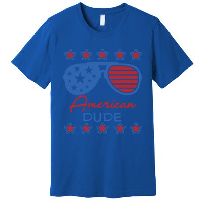 American Dude Great Gift 4th Of July Sunglasses Funny Gift Premium T-Shirt