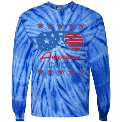 American Dude Great Gift 4th Of July Sunglasses Funny Gift Tie-Dye Long Sleeve Shirt