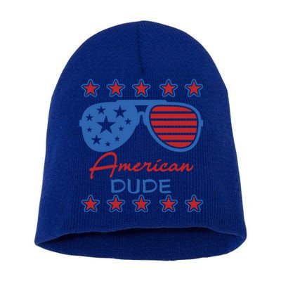 American Dude Great Gift 4th Of July Sunglasses Funny Gift Short Acrylic Beanie