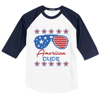 American Dude Great Gift 4th Of July Sunglasses Funny Gift Baseball Sleeve Shirt