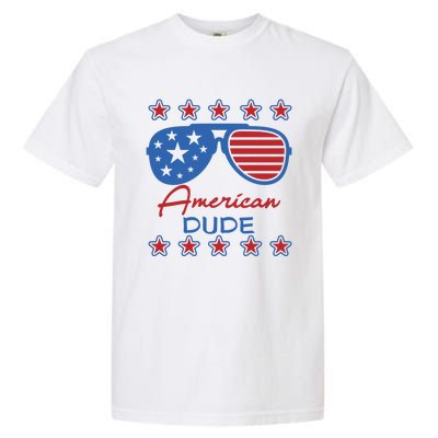 American Dude Great Gift 4th Of July Sunglasses Funny Gift Garment-Dyed Heavyweight T-Shirt