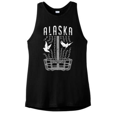 Alaska Disc Golf Player Breaking Chains Birdie Gift Ladies PosiCharge Tri-Blend Wicking Tank